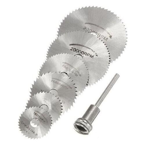 7PCS HSS Rotary Circular Cutting Discs Mandrel Saw Blades Tool For Dremel Cutoff