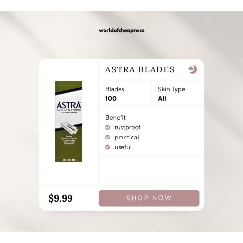 Astra üstün platin çift kenarlı emniyetli jilet bıçakları tıraş yeşil paket 5x20