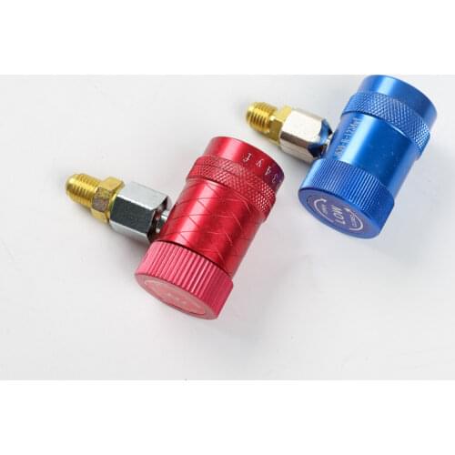 Freon R1234YF Auto Car Quick Coupler Connector Brass Adapters Air Conditioning Refrigerant Adjustable AC Manifold Gauge