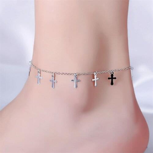 Vintage Anklet Bracelet for Women Girls Cross Charms Chain Anklets Bracelets Best Gift