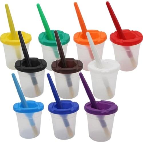 10-piece Childrens Color Cups Without Color Loss with Colored Lids And 10
