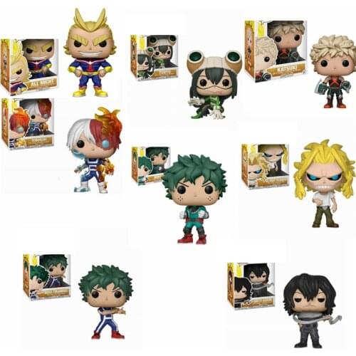 POP Anime My Hero Academia Shota Aizawa Deku Training Todoroki All Might Tsuyu Vinyl Action Figure Collection Toys for children