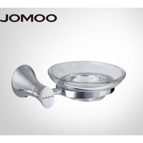 JOMOO Wall Mounted Soap Dish Zinc Alloy Chrome Soap Holder With Glass Dish Soap basket Bathroom Accessories Products Soap Box