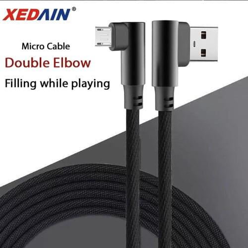 USB Micro Cable Mobile Phone Fast Charging Wire Nylon Weave 90 Degree Data Cables With For Meizu MX5/MX4/M2 huawei honor