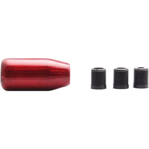 Short Carbon Fiber Shift Head Car Gear Shift Knob Cylindrical Shape Universal with 3 Adapters