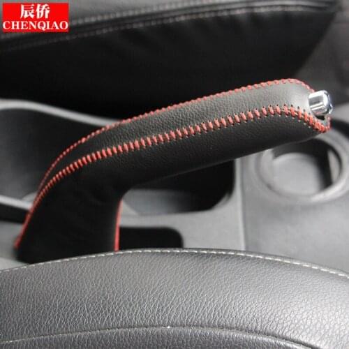Leather car gear head shift knob cover gear shift sleeve hand-sewn For Mitsubishi ASX Car accessories Car-covers