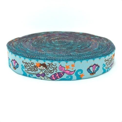 5/8"(16mmX10yards) Zakka handmade accessories laciness ribbon Jacquard Ribbon blue mermaid free shipping KTZD15102807