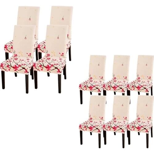 Chair Covers Set,Fit Stretch Removable Washable Kitchen Chair Covers Protector for Dining Room,Hotel,Peach Blossom