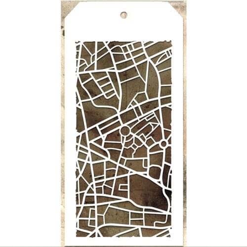 2021 New Label Tag Plastic Stencil For DIY Craft Making Map Background Scrapbooking Card Album No Metal Cutting Dies Stamps Sets