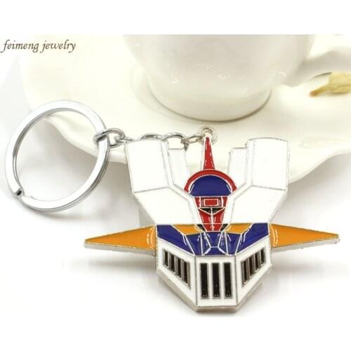 New Mazinger Z Metal Keychains UFO Robot Grendizer Logo Pendants Head Mask Choker Keyring For Women Men Anime Jewelry Fans Gift