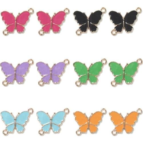 Peixin 10Pcs/Set Colorful Butterfly Animal Alloy Connector Jewelry Accessories DIY Necklace Bracelet Jewelry Making Supplies