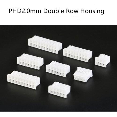 PHD2.0mm Connector Male Plug Plastic Shell Double Row Housing 2*2/3/4/5/6/7/8/9/10P
