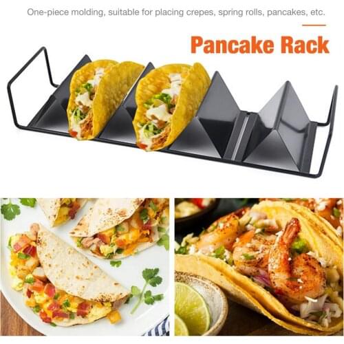 Stainless Steel Tacos Holder Iron Tray Plate For Making Pancake Wave Shape Stainless Steel Mexican Food Rack Pizza Tool