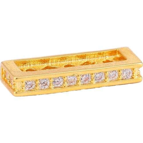 Hot Trendy Jewelry Shining Zircon Square Charms For Jewelry Making Diy Micro Pave Crafts CZ Connectors Jewelry Components Bijoux