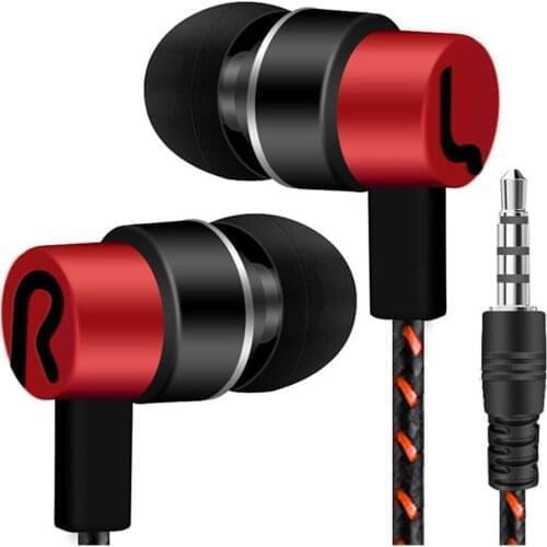Portable Durable Earphones Fashion 3.5mm In-Ear Stereo Hd Sounds Braided Wire Earbuds With Mic Hand-free Calling Reduce Noise
