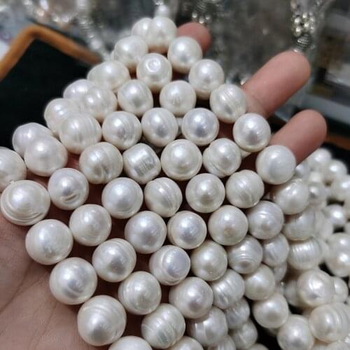More veins freshwater pearl white potato shape 11-14mm 14" FPPJ wholesale nature loose beads for DIY jewelry