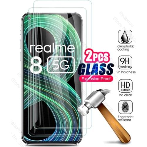 Realme8 5G Glass 2PCS Full Cover Protective Glass For Realmi Realmy Relme Realme 8 5G RMX3241 6.5'' Screen Protectors Film Guard