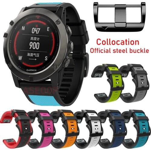 22 26mm Quickfit Watch Strap For Garmin Fenix 6 6XPro 5X 5 Plus 3HR 935 945 S60 sport smart watch Silicone Wristband Accessories