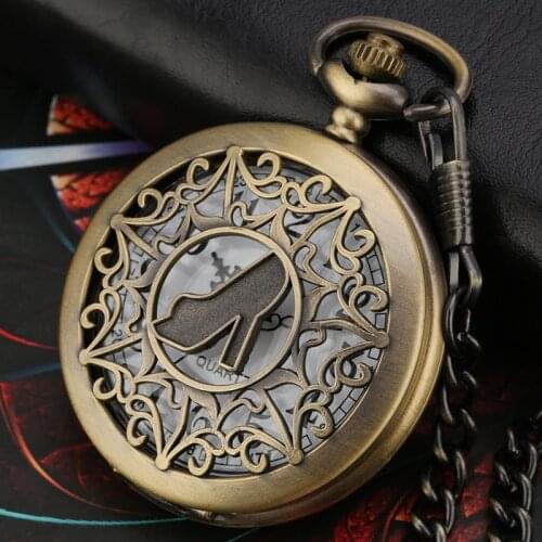Retro Bronze Umbrella Pattern Carved Hollow Female High Heels Quartz Pocket Watch Women Clock Fob Watches Chain Necklace Pendant