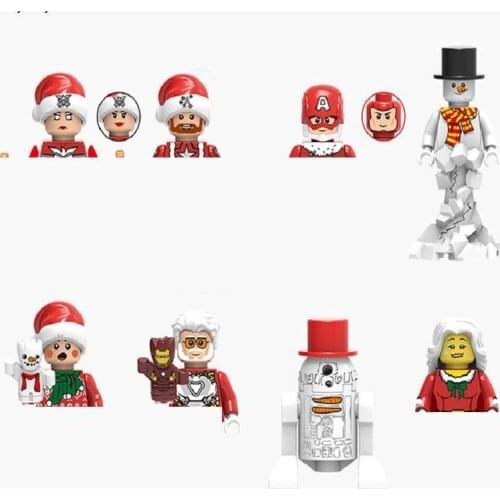Christmas Series Snowman Phoenix Lady Creative Action Figures Assembly Building Block Bricks Toy for Children Kids Xmas Gifts