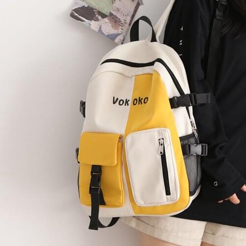 Panelled Small Fresh Backpack Women Cute School Bags for Teenage Girls College Middle School Student Laptop Backpacks Female New