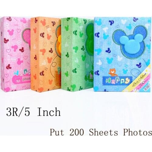 1pcs 5 Inch Happy Rabbit Cartoon Photo Album Bag Can Put 3R 5 Inch 89*127MM 200 sheets Photos Child Home Merry Record Album