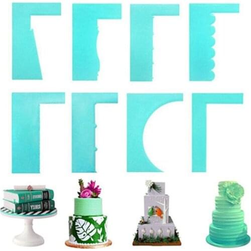 8 Style Cream Scraper Smoother Baking Supply New Spatula Cake Decoration Pastry Edge Scrape Fondant Plastic Mousse Cake Tools