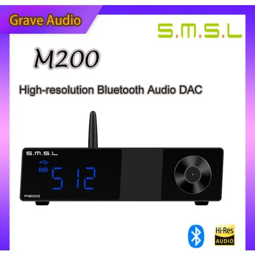 SMSL M200 Hifi Audio DAC AK4497EQ Bluetooth 5.0 Support 32Bit/768KHz DSD512 Coaxial Optical USB Decoder with Remote Control