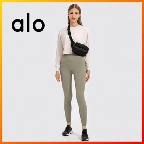 Alo Yoga Womens Autumn New Sports Crop Top Womens Fitness Sports Long Sleeve Tops Outdoor Exercise Gym Leisure Warmth DS124