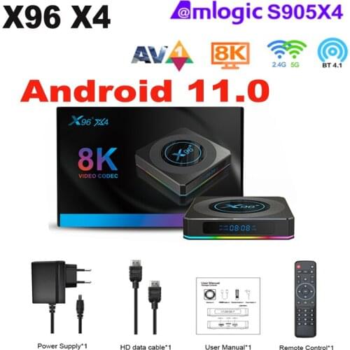 5PCS/10PCS X96 X4 Amlogic S905X4 Smart 11.0 TV Box Android BT4.0 4G 32G/64G Dual Wifi AV1 Media Player