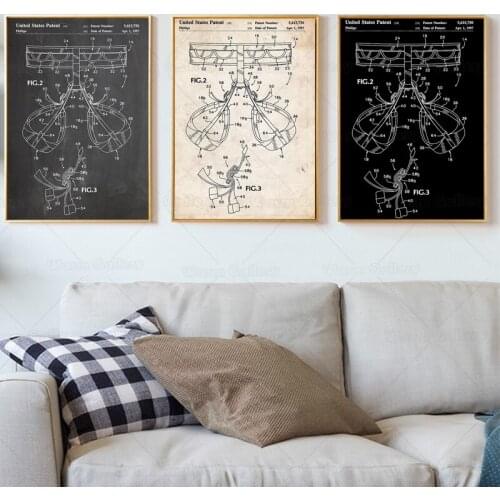 Vintage Climbing Harness 1997 Patent Blueprint Poster Canvas Painting Print Wall Décor Living Home Art