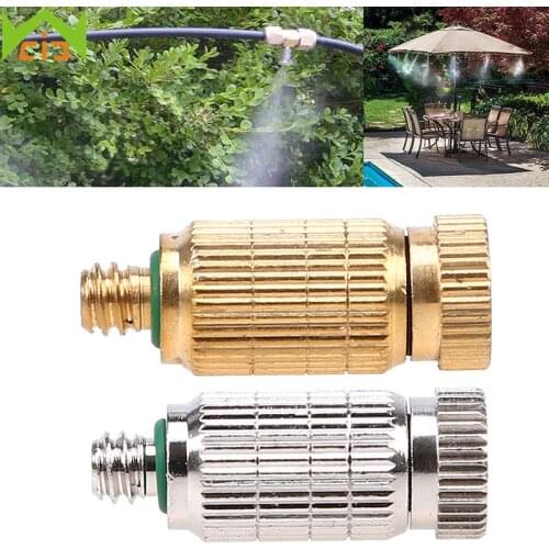 WCIC 5PCS High Pressure Brass Sprayer Water Misting Nozzle Garden Sprinklers Fitting Fog Nozzle Lawn Irrigation Cooling System