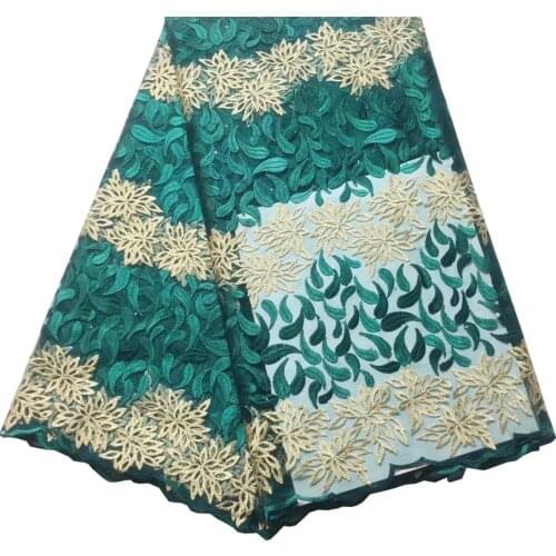 Gold 2020 Latest French Nigerian Lace Fabrics High Quality Tulle African Lace Fabric Wedding Stones French Tulle Lace YLL3016