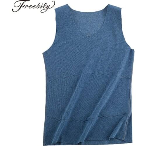 Winter Men Sleeveless Thermal Tops Underwear Solid Color Scoop Neck Undershirt Waistcoat Tank Top Soft Casual Outdoor Sport Wear