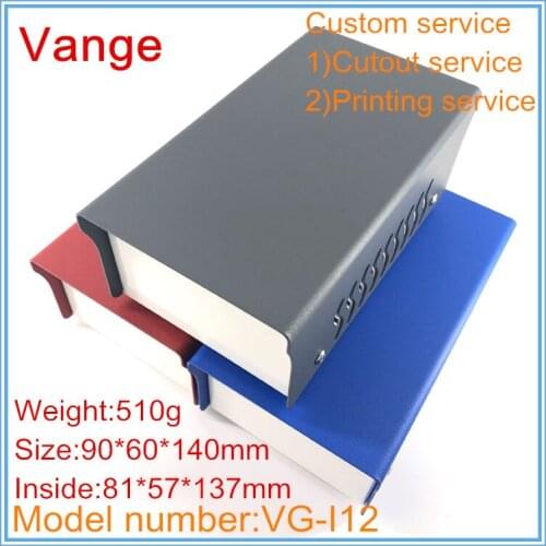1pcs/lot new design chassis box 90*60*140mm Iron sheet metal instrument housing diy powder coating surface for PCB