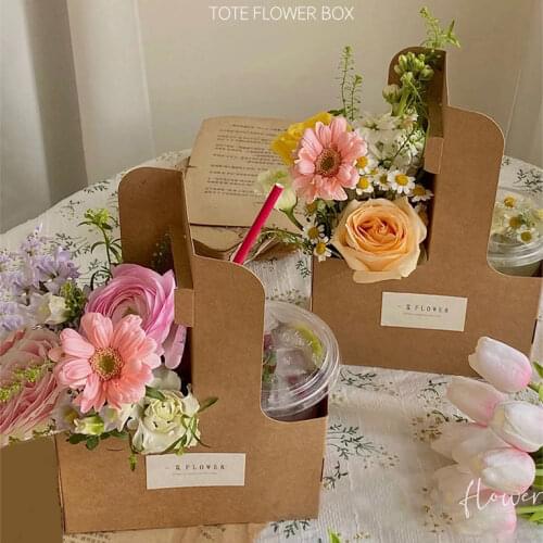 New Pearl Chain Portable Flower Boxes Florist Supplies Flower Packaging Box Wedding Gift Packaging Boxes
