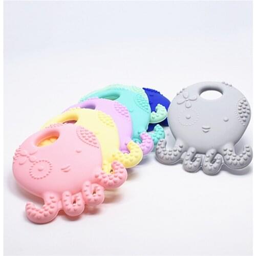 10 PCS Octopus Shape Silicone Baby Teethers Baby Christmas Gift BPA Free Infants Teething Chewable Toys Fashion Jewelry Teethers