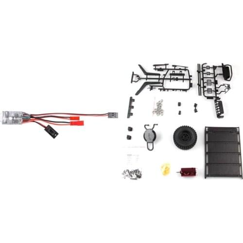 10A ESC Brushed Speed Controller for WPL C24 B16 B24 MN D90 MN99S & Roof Luggage Rack Bumper Pedal Snorkel Lampshade Set