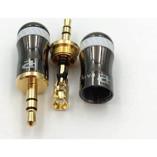 2pcs Pailiccs 3.5mm Gold Tone 3 Pole Male Audio Jack Repair Headphone Earphone Plug DIY Soldering Connector for 6mm 8mm Cable