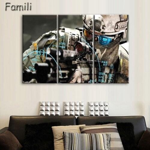 3pcs HD Print abstract soldiers sunset Painting on canvas wall art picture for home decor print canvas painting picture