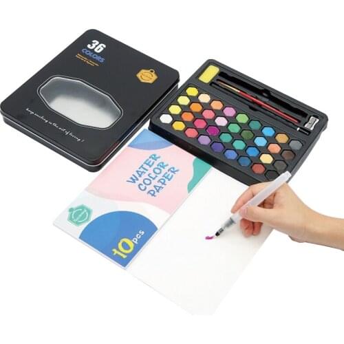 36 Colors Semi-Dry Painting Colours Watercolor Paint Set Watercolor Half Pan