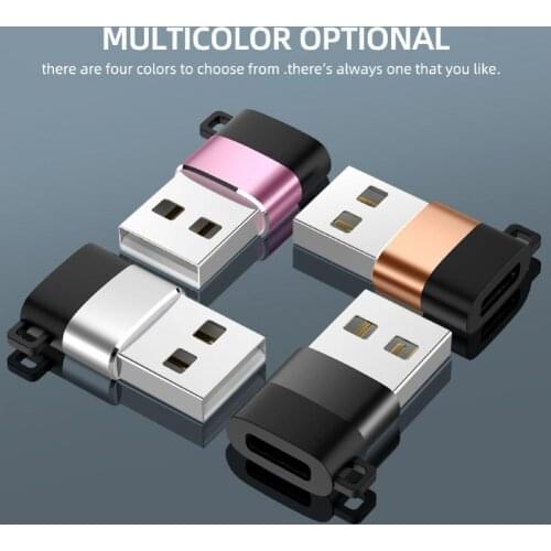 Mini USB Adapter Portable Data Transmission Metal USB Male to Type-C Female Converter for Tablet PC Computer office supplies