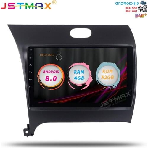 JSTMAX 9" Android 8.0 Car GPS Radio Player for Kia Cerato K3 Forte 2012-2016 with Octa Core 4GB+32GB Auto Stereo Multimedia