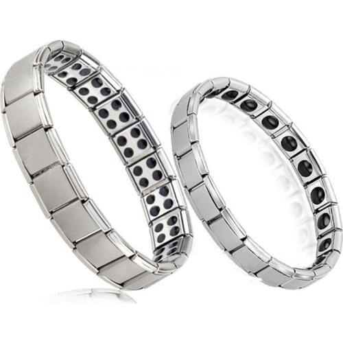 New Stainless Steel Black Germanium Magnetic Chain Link Bracelet for Women Men Health Care Energy Jewelry Snoring Bracelet