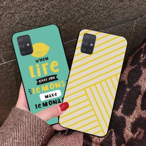 Lemon yellow stripes life Soft Phone Case Cover For Samsung Galaxy A21S A01 A11 A31 A81 A10 A20 A30 A40 A50 A70 A80 A71 A51