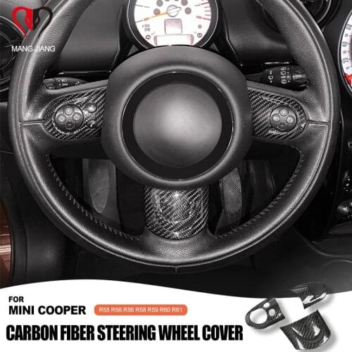 R55 R56 R57 R58 R59 R60 R61 Clubman Countryman for Mini Cooper Steering Wheel Cover Carbon Fiber Interior Decoration Stickers