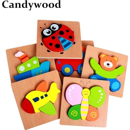 Kids 3d puzzle High quality Beech Wood educational toys for children A puzzles for children wooden toys