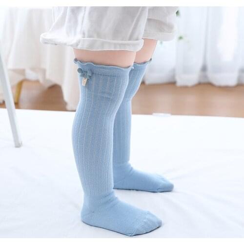 Baby Above Knee High Socks Children Kids Newborn Infant Girls Summer Cotton Spring Cute Frilly Ruffle Lace Long Sock Stockings