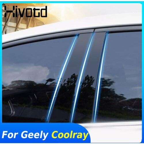 For Geely Coolray SX11 2018-2020 Car Window Sticker Trim Strip Exterior Window Center Pillar Decorative BC Column Posts Panel