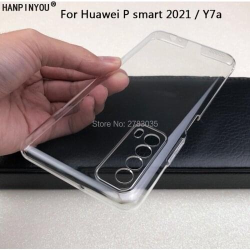 For Huawei P smart 2021 / Y7a 6.67" Glossy Snap Phone Case Crystal Invisible Hard PC Full Cover Clear Camera Protect Back Shell